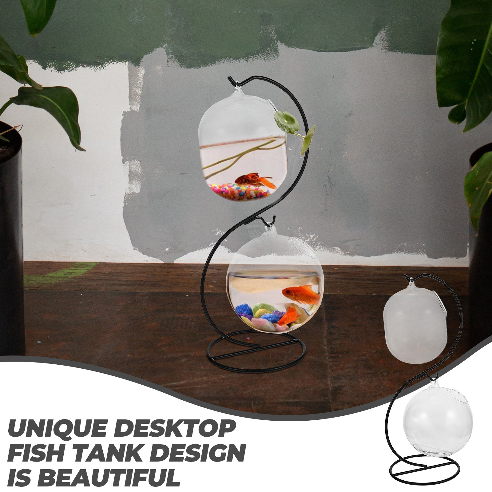 Aquarium Planted Plants - حوض أسماك زجاجي شفاف للطاولة لزراعة